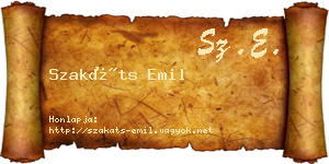 Szakáts Emil névjegykártya