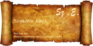 Szakáts Emil névjegykártya