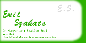 emil szakats business card
